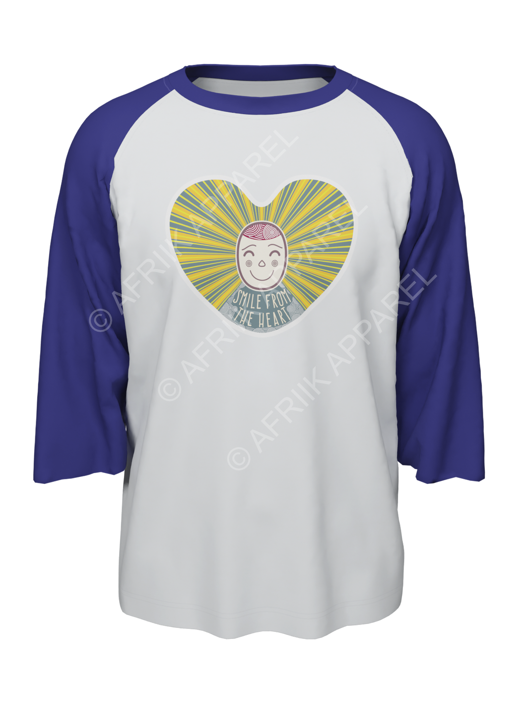 Smile From The Heart Adult 3/4 Sleeve Raglan T-Shirt